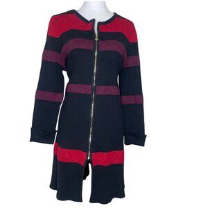 Anne Klein Women's Colorblock Zip Up Long Sleeve Sweater Dress Business Sz XL